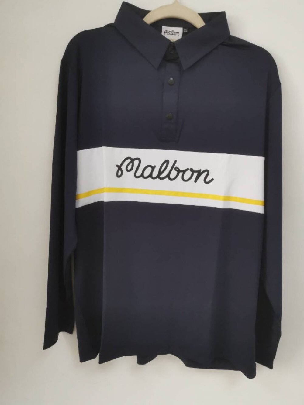 Malbon Stylish Men's Golf Polo Shirt Long Sleeve Casual Sport